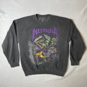 Metallica Graphic Sweatshirt Grim Reaper Hot Rod Black Size M